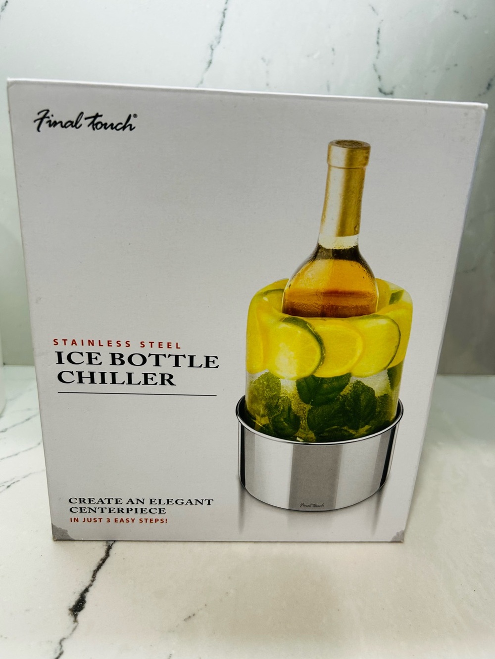 Brand New* Stainless Steel Ice Bottle Chiller - Gray/Steel